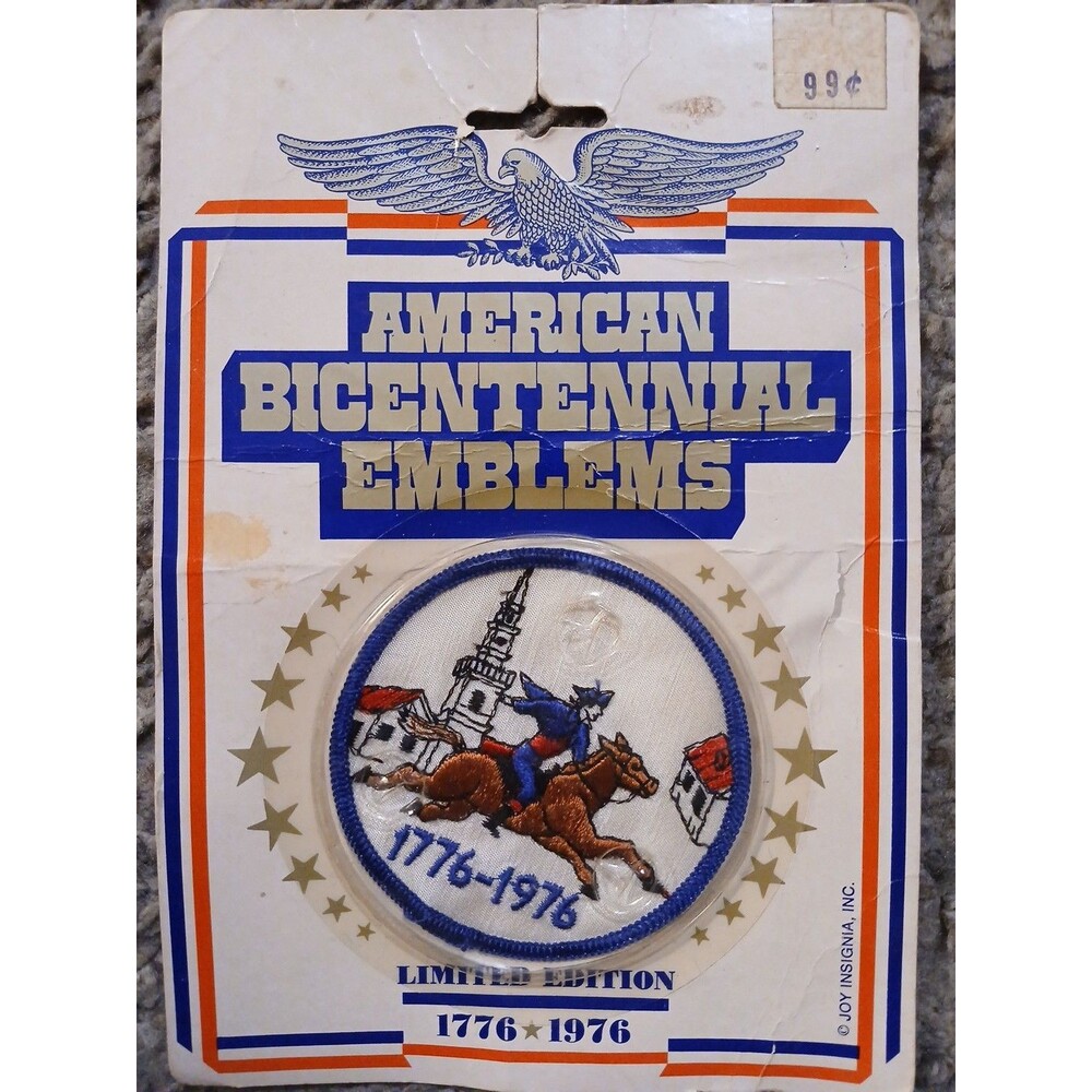 Vintage PAUL REVERE American Bicentennial 1776-1976 Travel Souvenir Patch Emblem